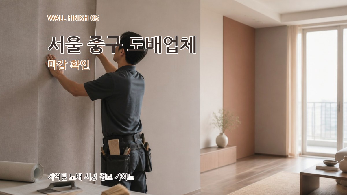 서울 중구 도배업체 마감 확인