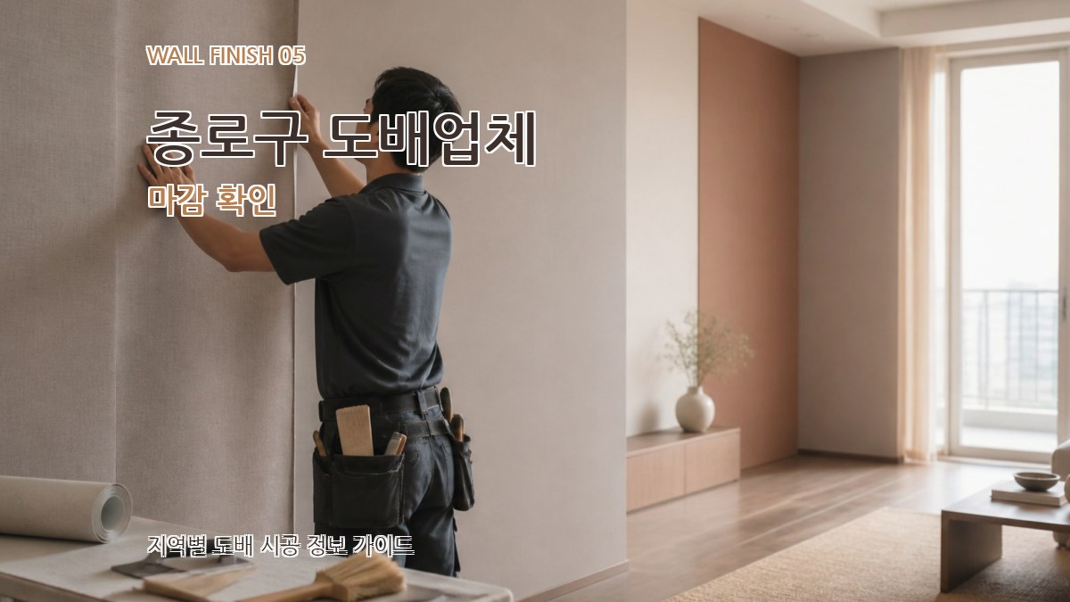 종로구 도배업체 마감 확인